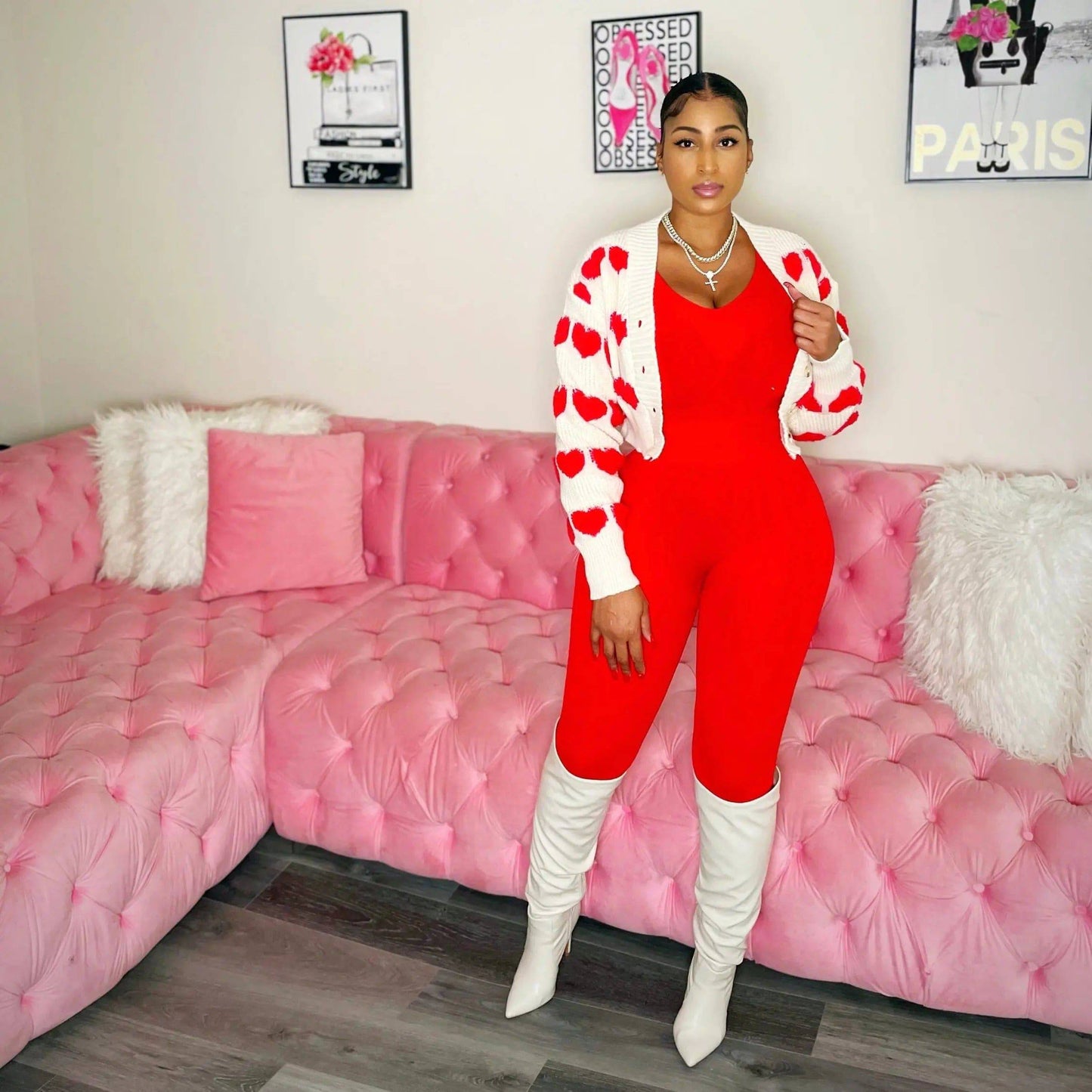 Cute Little Vibe Cropped Sweater Red - Shop NSJ Collection
