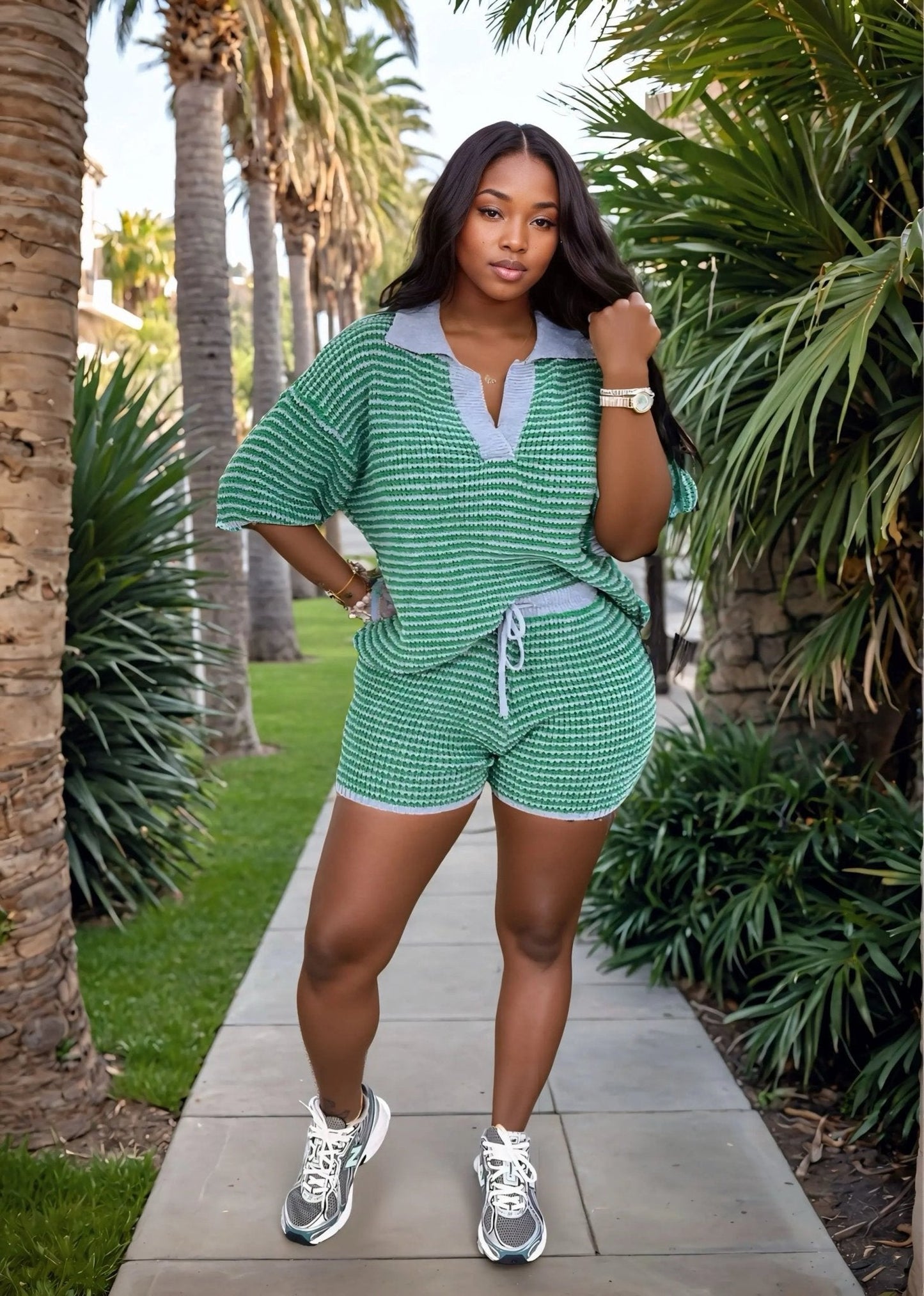 Breaking Even Short Set Green - Shop NSJ Collection