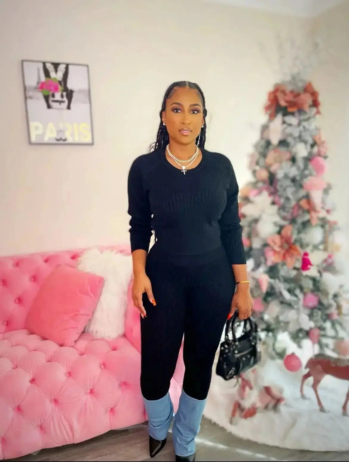 Sweet Thing Sweater Set Black - Shop NSJ Collection