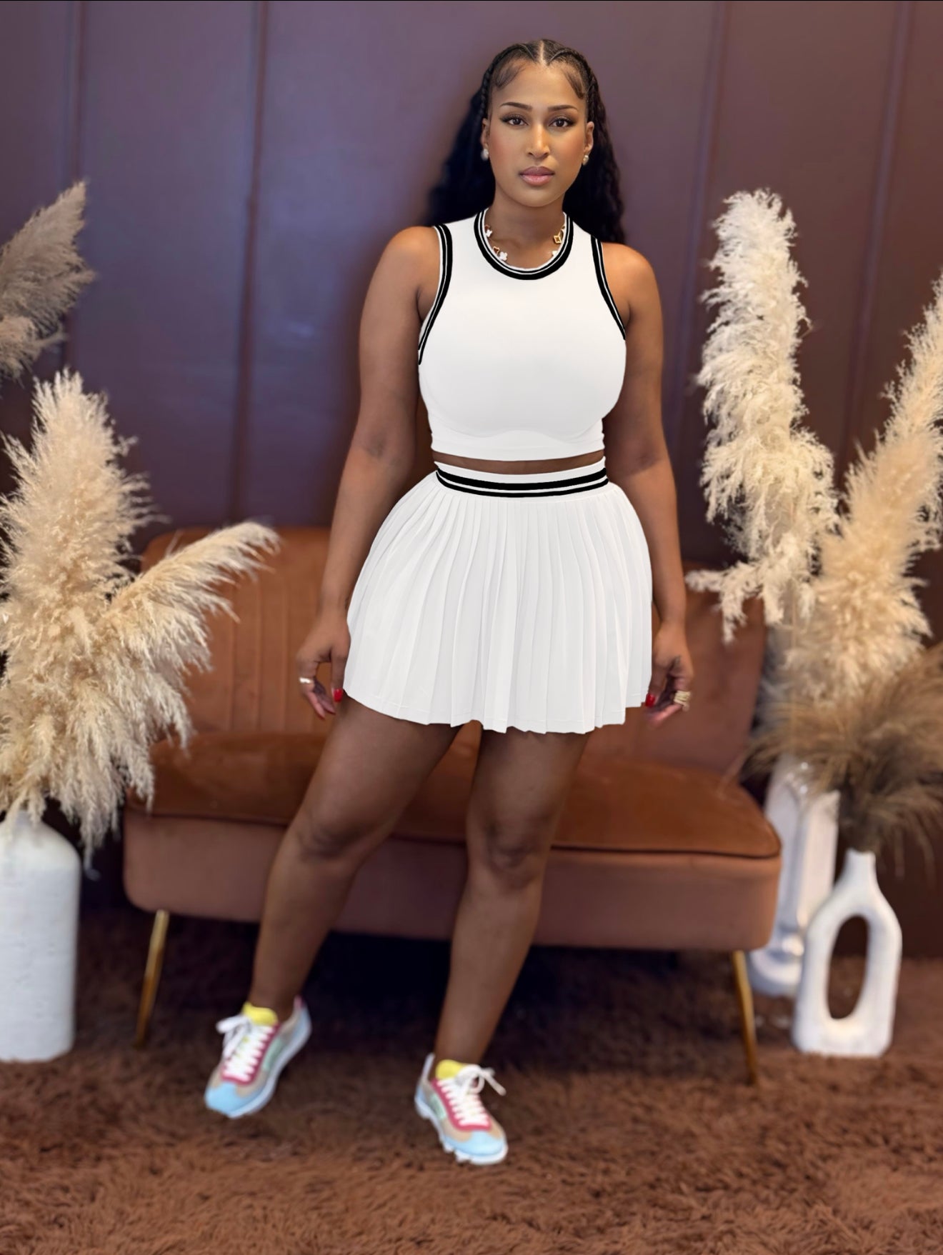 Weekend Breeze Skirt Set White - Shop NSJ Collection
