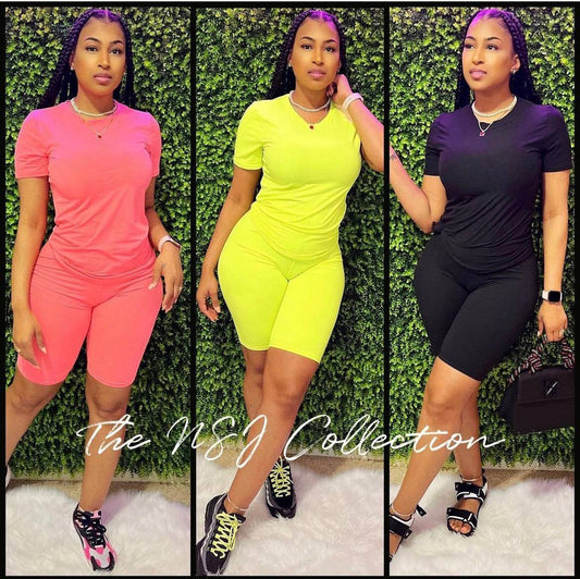 Let's Ride Biker Set Neon Yellow - Shop NSJ Collection
