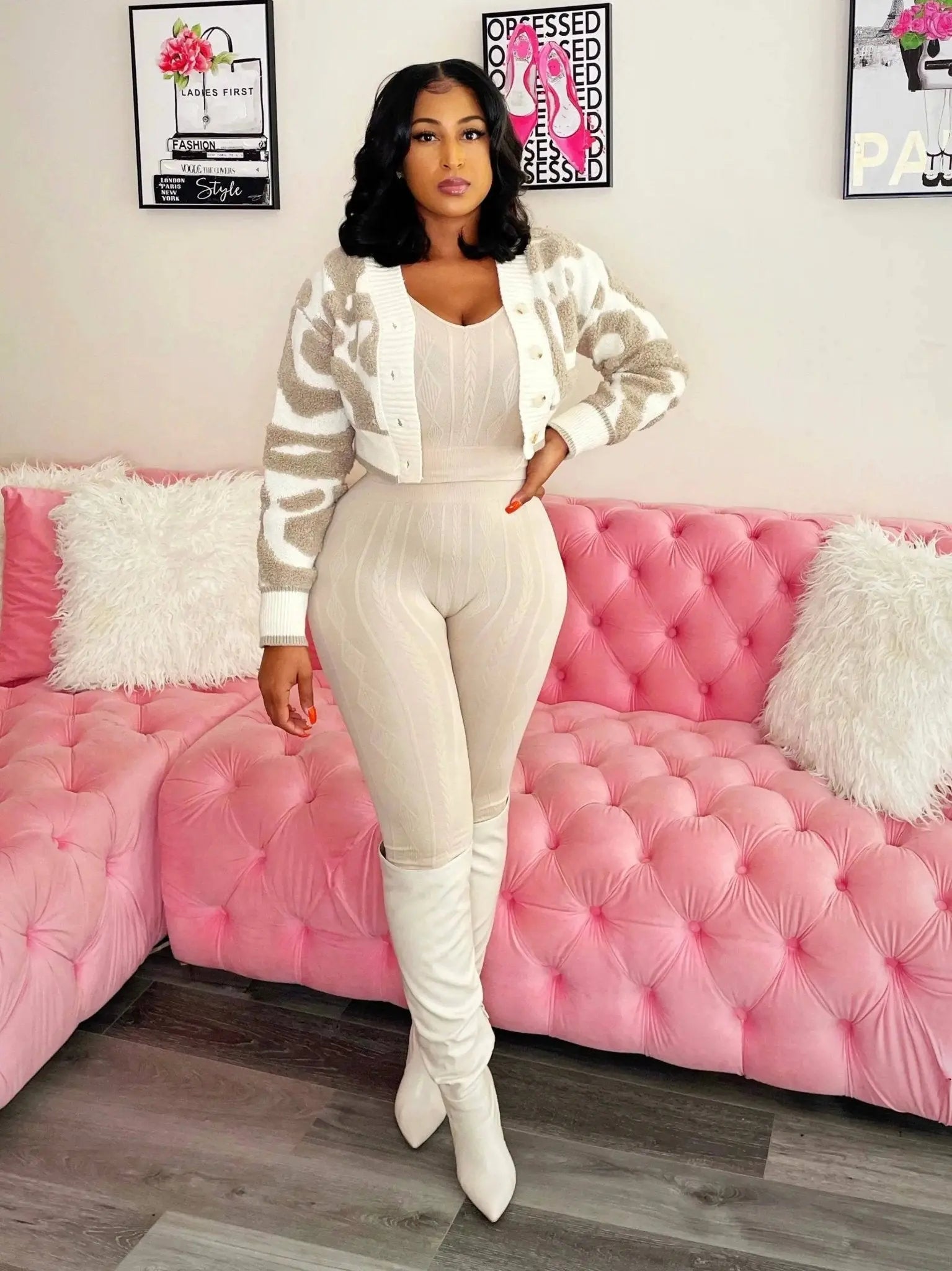 Cute Little Vibe Cropped Sweater Cream - Shop NSJ Collection