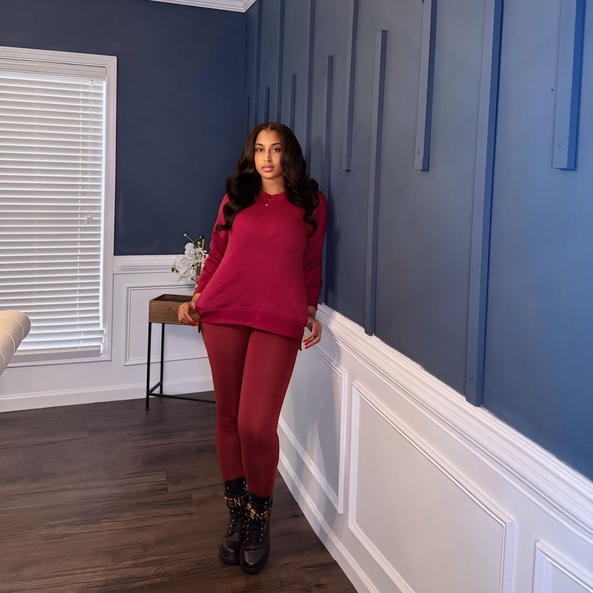 Staying in the Mix Set Burgundy - Baddies Shop NSJ