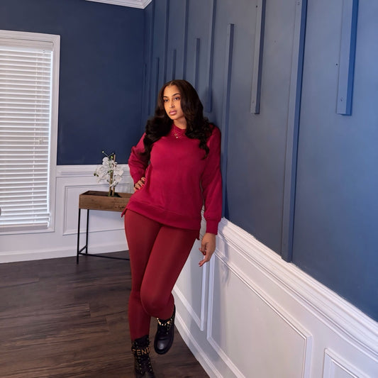 Staying in the Mix Set Burgundy - Baddies Shop NSJ