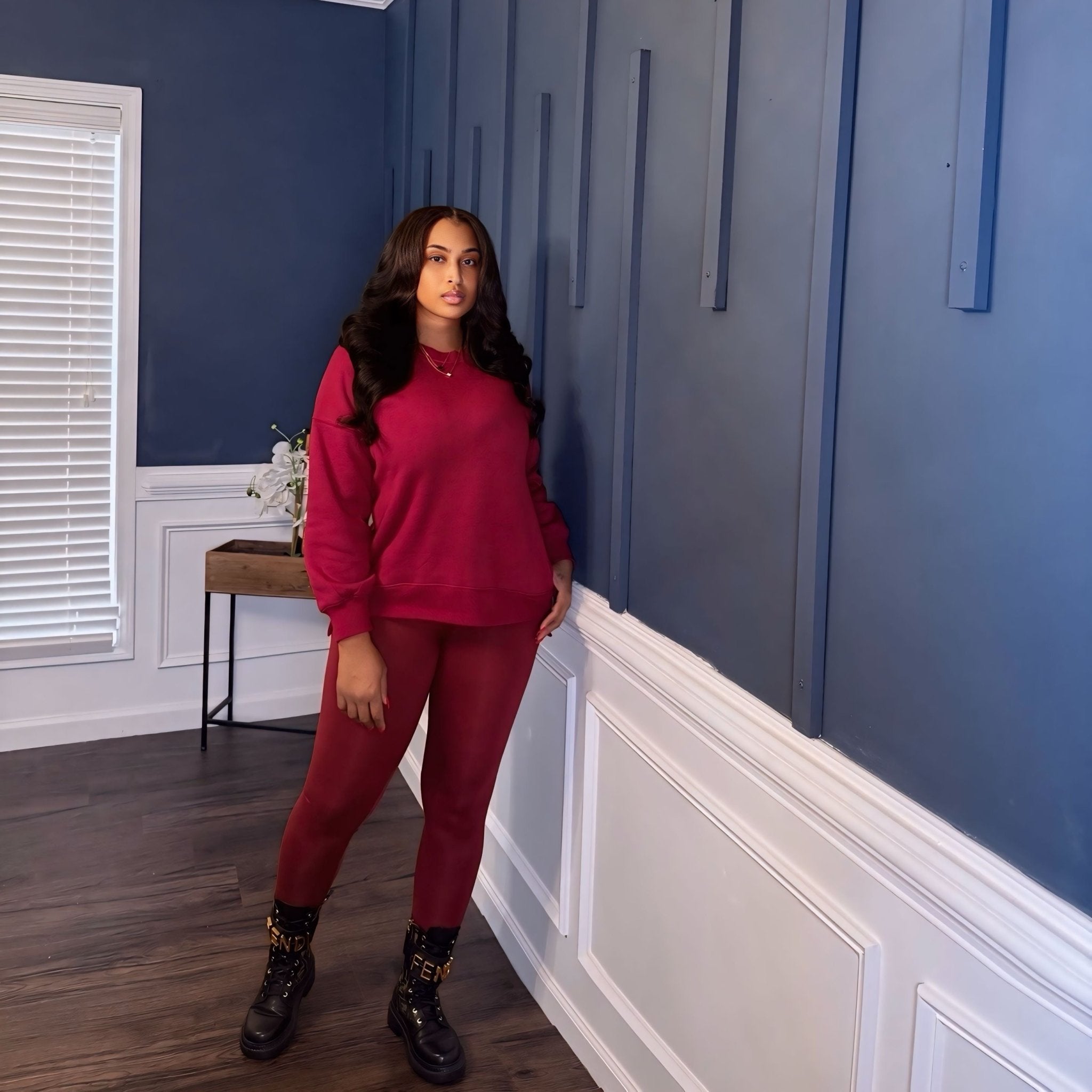 Staying in the Mix Set Burgundy - Baddies Shop NSJ