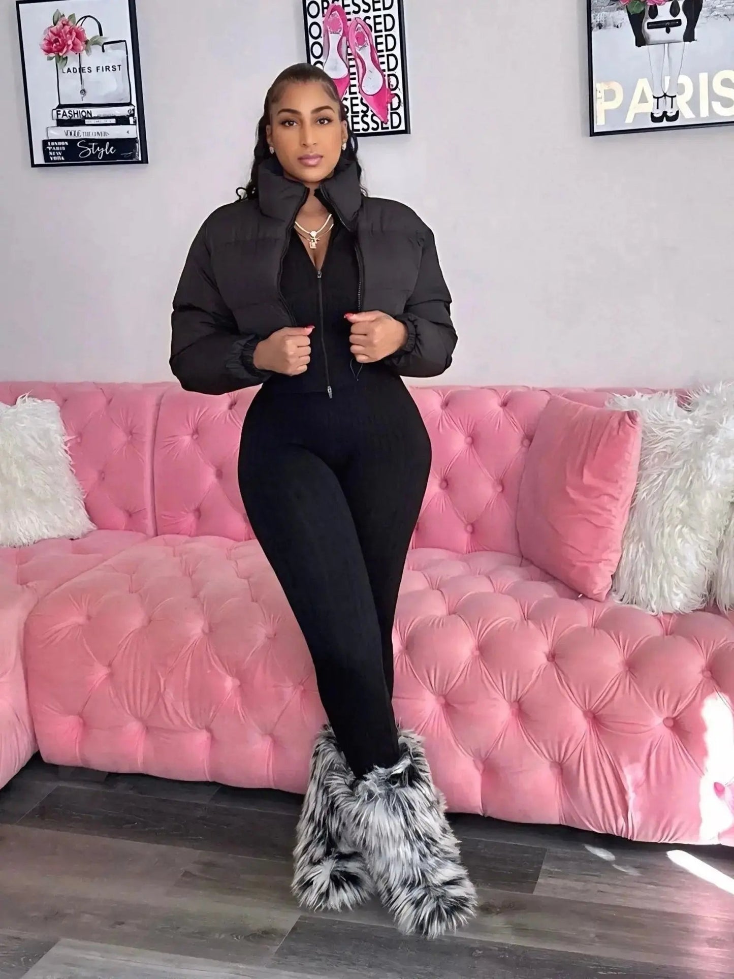 Baby It’s Cold Puffer Jacket Black - Shop NSJ Collection