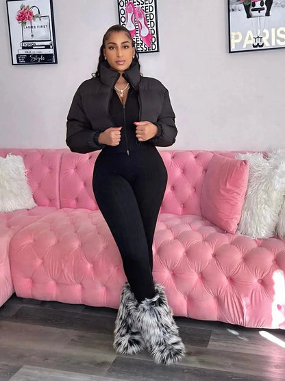 Baby It’s Cold Puffer Jacket Black - Shop NSJ Collection