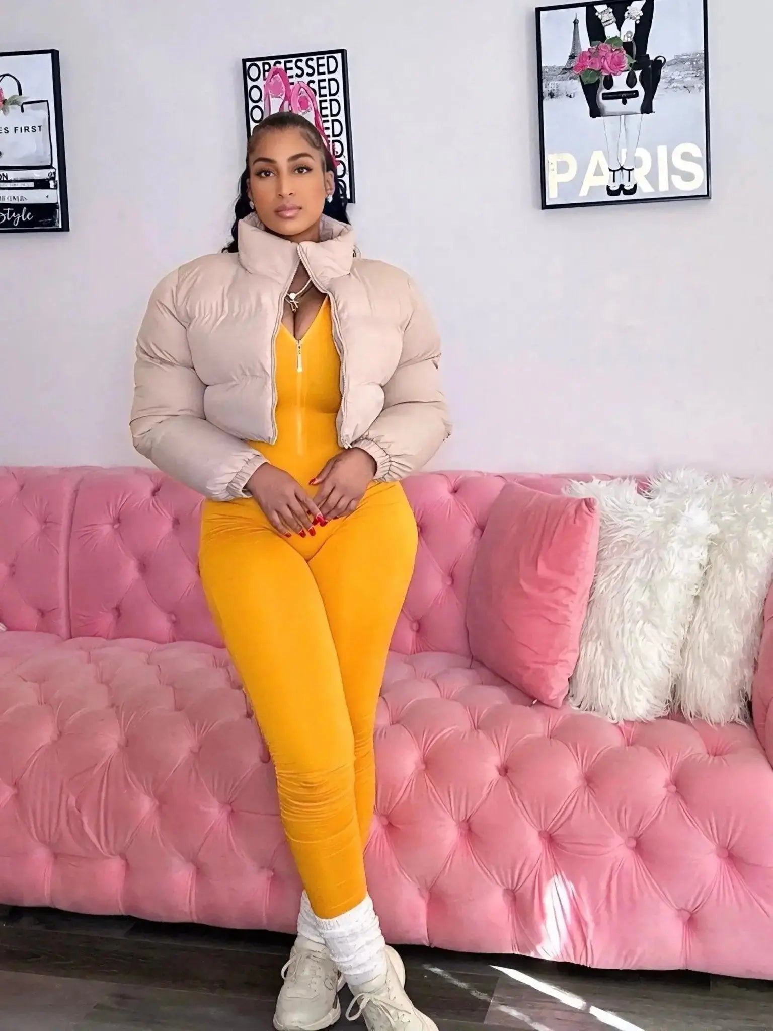 Baby It’s Cold Puffer Jacket Cream - Shop NSJ Collection
