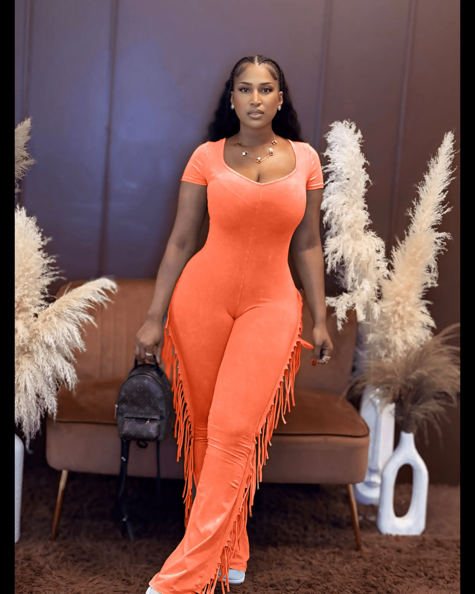 Cowboy Carter Jumpsuit Orange - Shop NSJ Collection