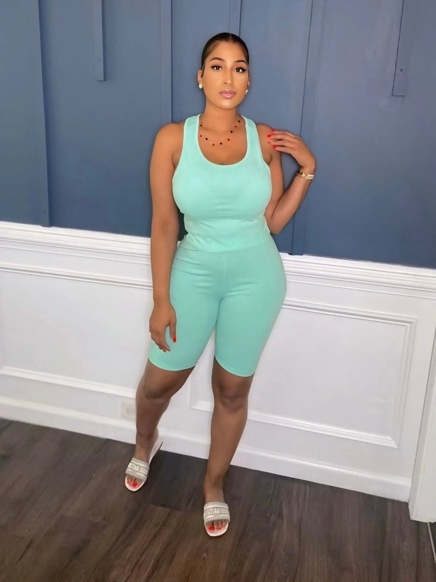 Everyday Essential Short Set Aqua Blue - Shop NSJ Collection