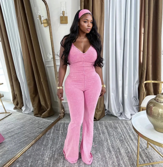 On The Go Jumpsuit Bubblegum - Shop NSJ Collection