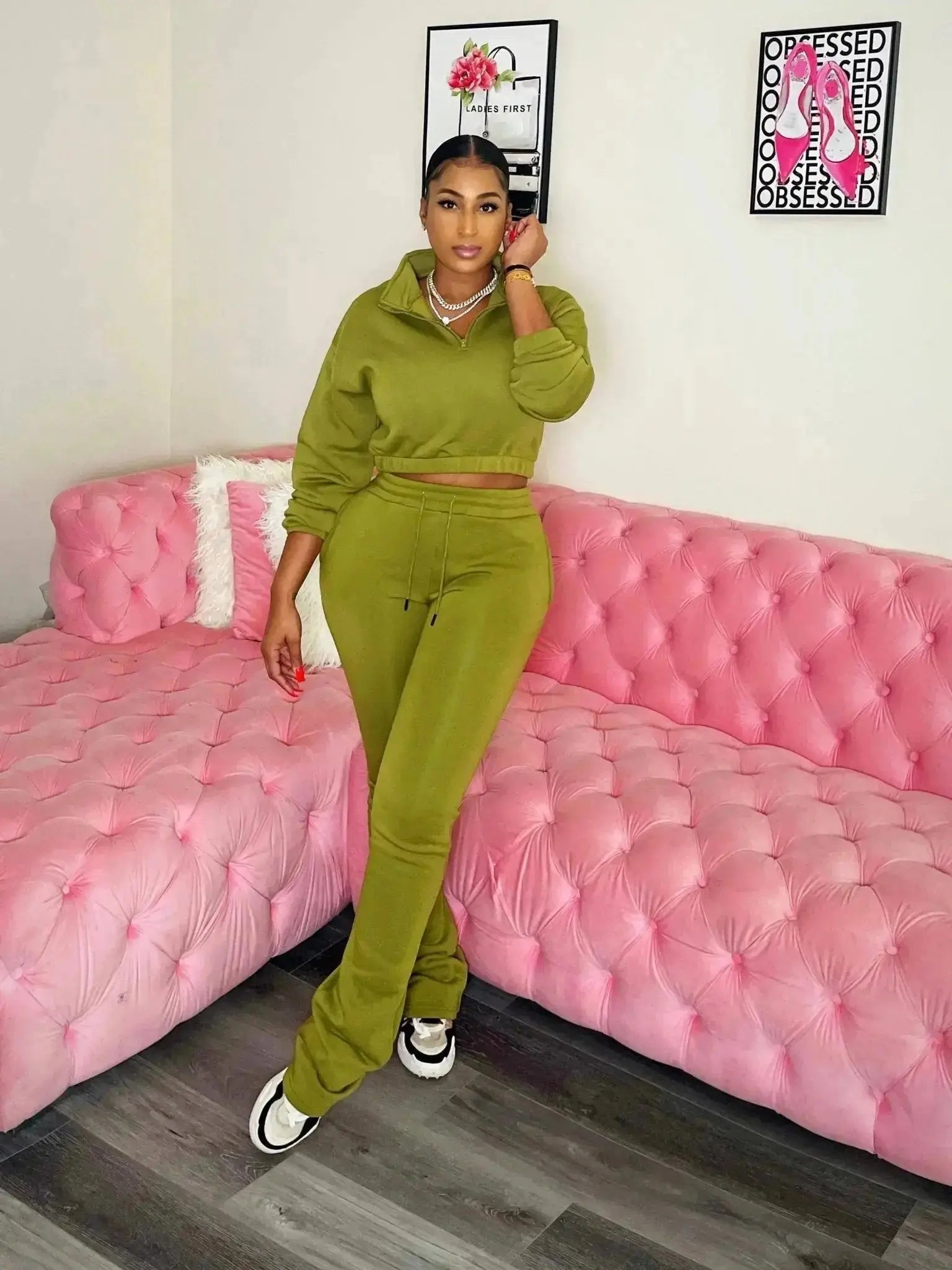 Something Simple Jogger Set Olive - Shop NSJ Collection