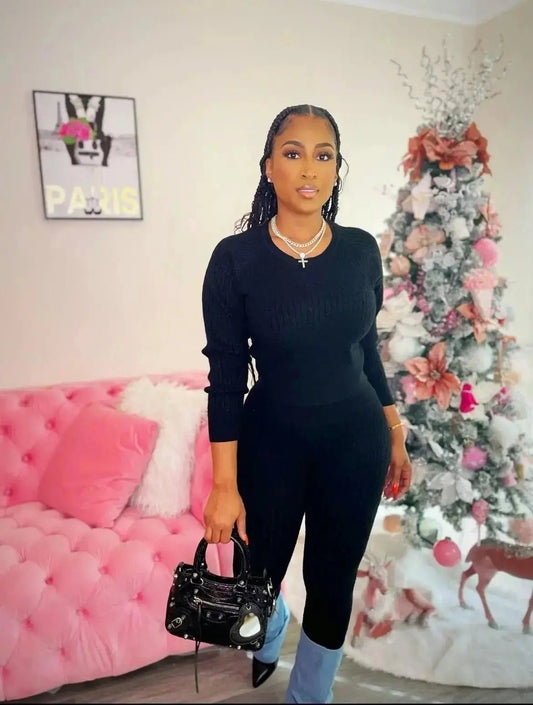 Sweet Thing Sweater Set Black - Shop NSJ Collection