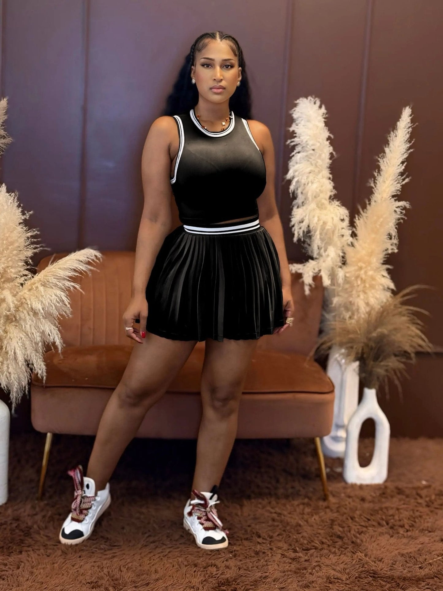 Weekend Breeze Skirt Set Black - Shop NSJ Collection