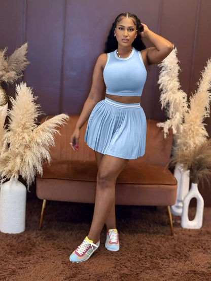 Weekend Breeze Skirt Set Blue - Shop NSJ Collection