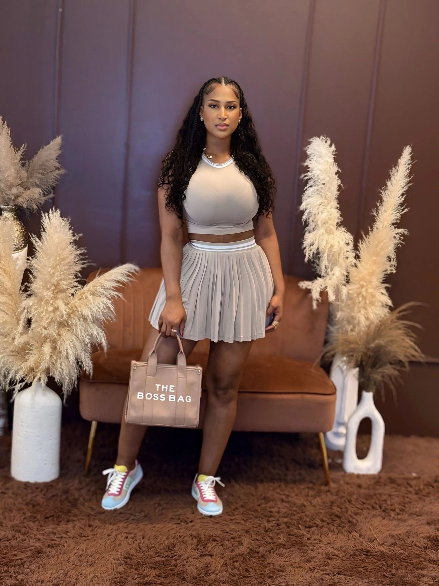 Weekend Breeze Skirt Set Khaki - Shop NSJ Collection
