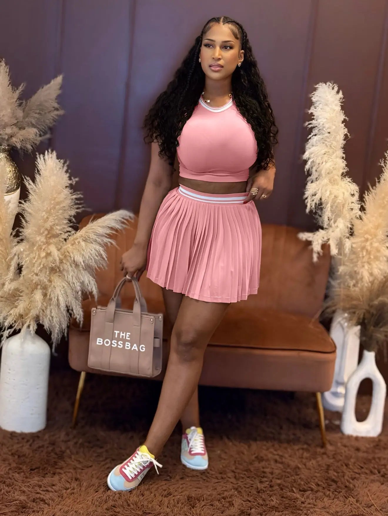 Weekend Breeze Skirt Set Pink - Shop NSJ Collection