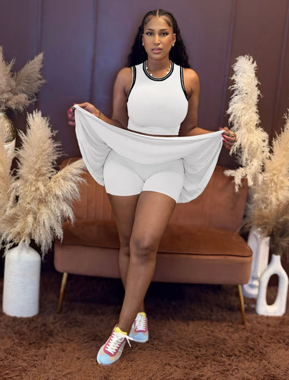 Weekend Breeze Skirt Set White - Shop NSJ Collection