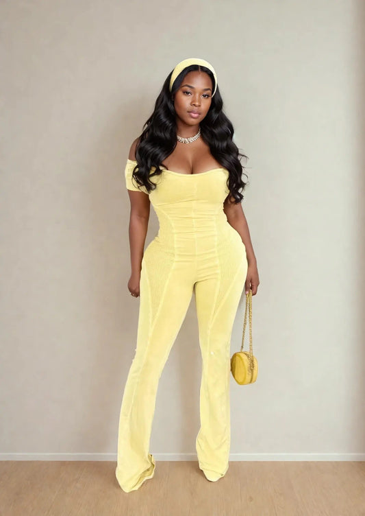 Your Favorite Jumpsuit 2pc Yellow - Shop NSJ Collection